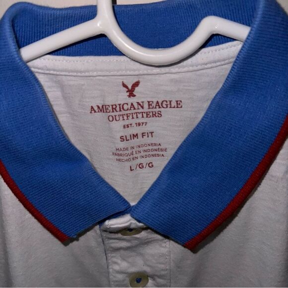 American Eagle Outfitters Men's White Slim Fit Polo T-Shirt - Picture 3 of 11